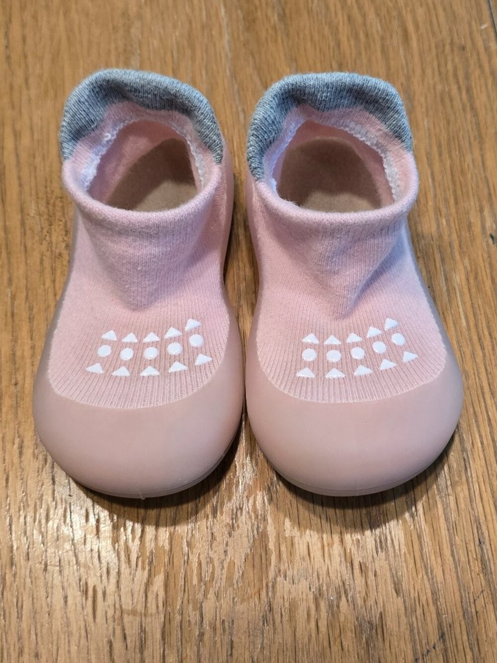 Baby Girl Pink Sock Shoes First Walking Soft Sole Non-Slip Slippers – Size 12-18